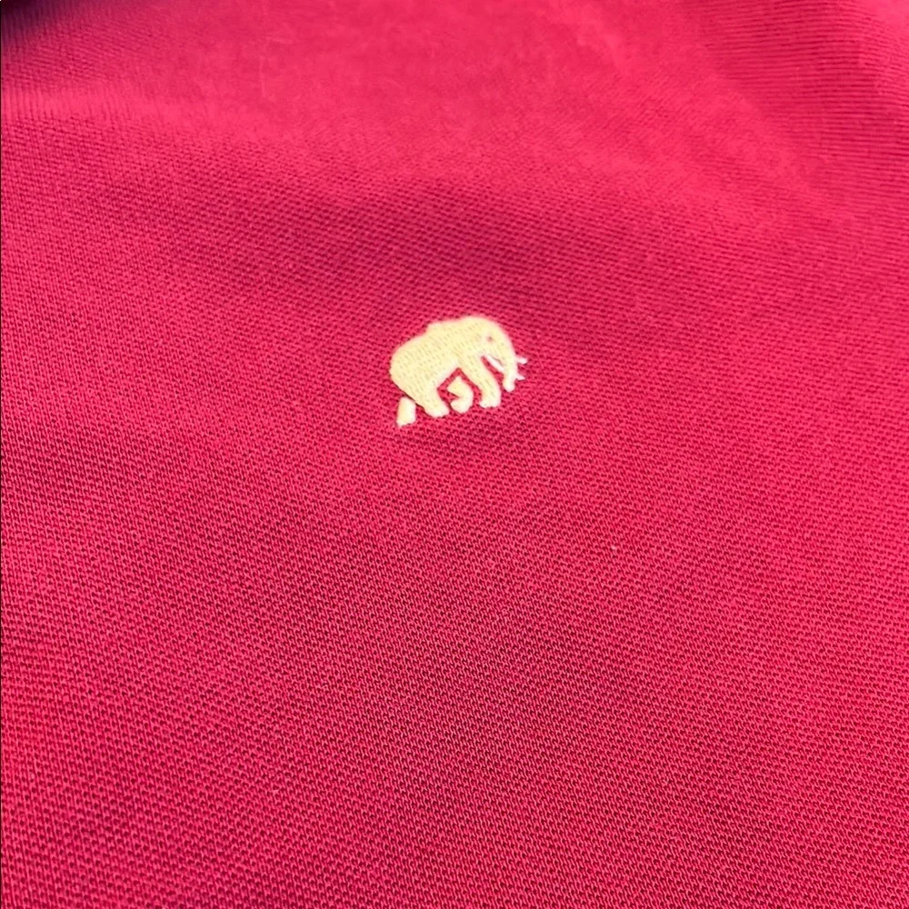 Banana Republic Men's Pique Polo Shirt Burgundy Elephant Logo Size L Large